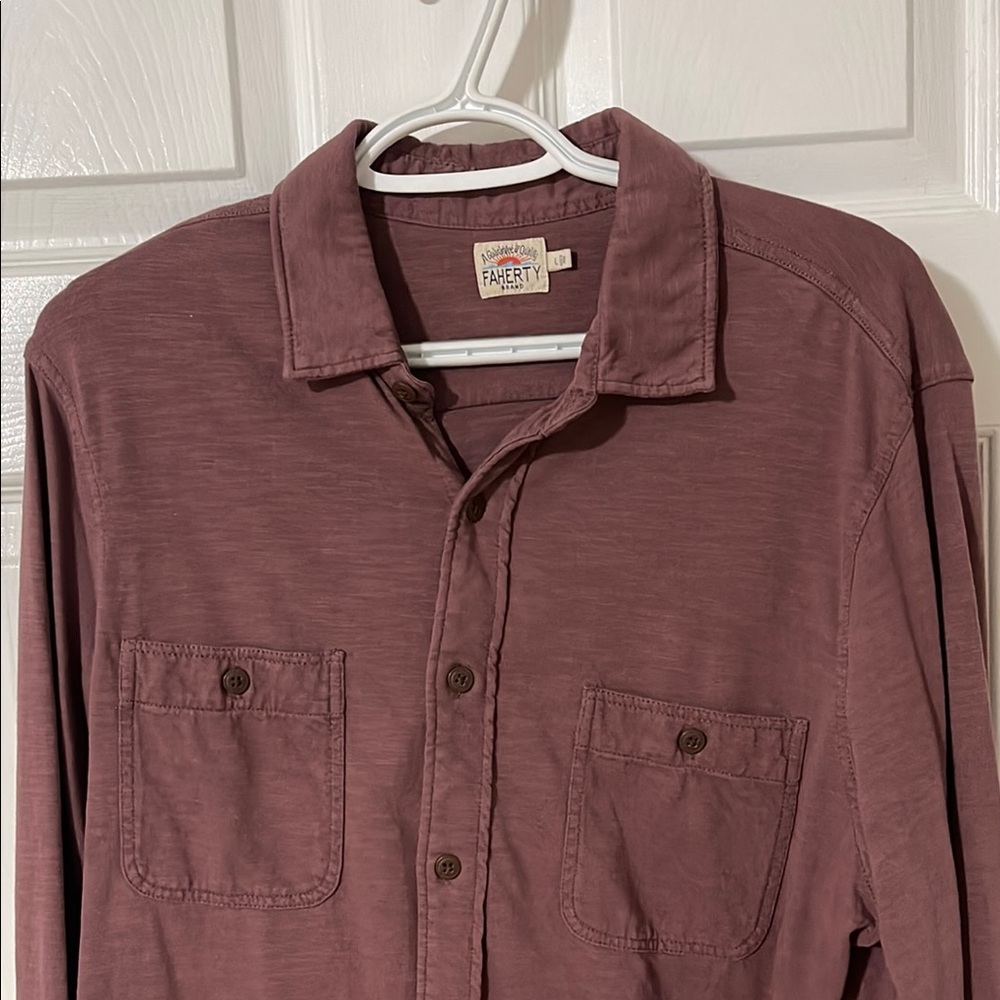 Faherty Mauve Button-Up Shirt